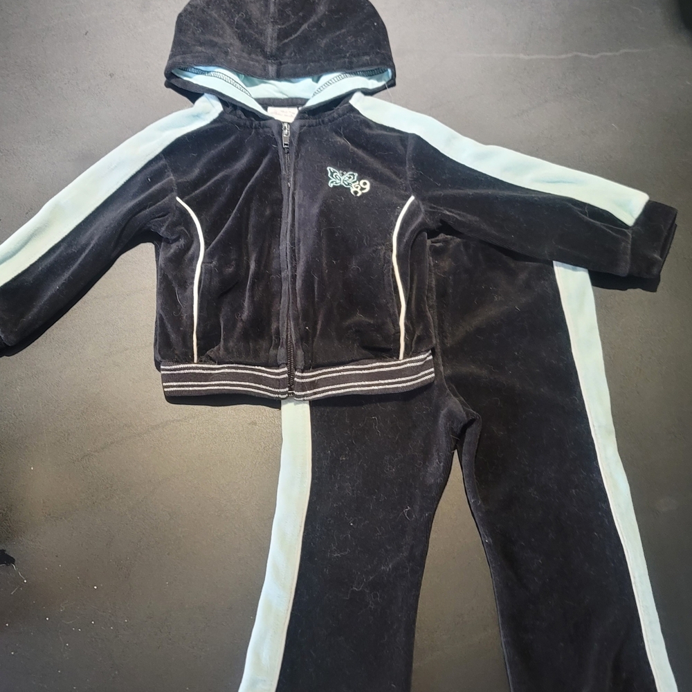 Athletic Works Kids Black and Blue Tracksuit